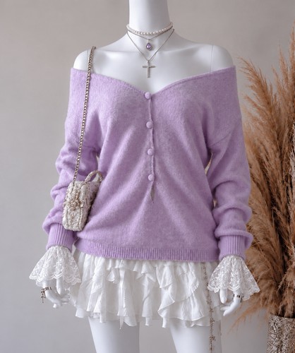 Lilac oversized lace - lilac,