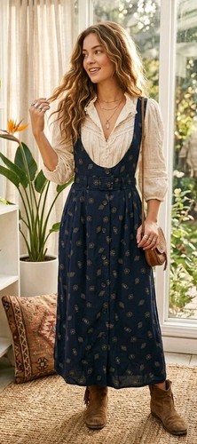Vintage pinafore scoop neck - vintage,