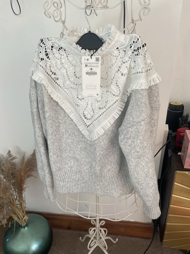 Zara grey embroidered - zara,