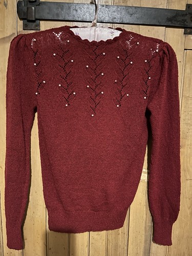 Ladies vintage burgundy puff - burgundy,