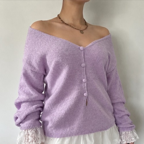 Lilac oversized lace trim - oversized,