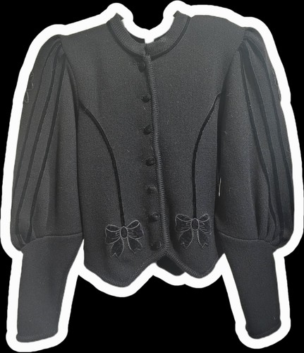 Vtg 80s alpentraum black wool - 80s,