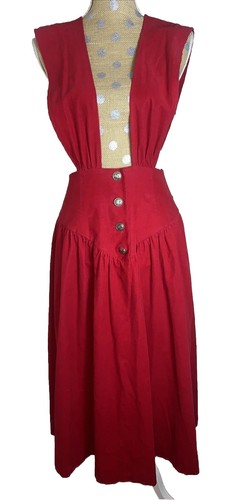 Vtg red corduroy overall - vtg,
